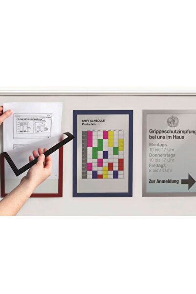 Hdg 30X42 cm Magnetic Fireplace Magnetic Document Holder - Clear Magnet with Red Edge