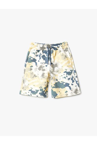 Koton Pantaloni scurți cu model Batik, buzunar în talie, bumbac