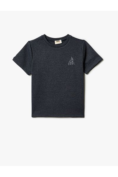 Koton T-Shirt Short Sleeve Crew Neck with Embroidery Detail
