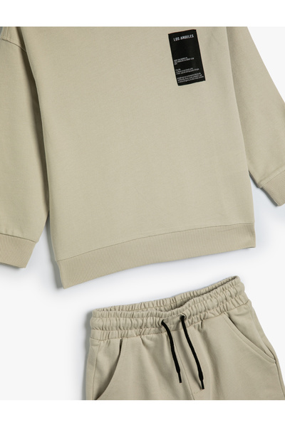 Koton Pamut 2 részes pulóver és rövidnadrág szett - Részletes nyomtatás