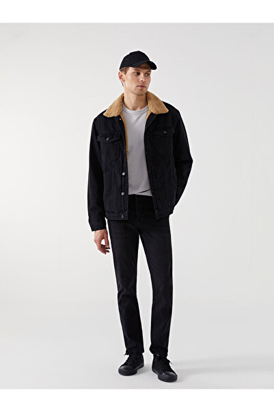 LC Waikiki Μαύρο ανδρικό τζιν μπουφάν τυπικής εφαρμογής