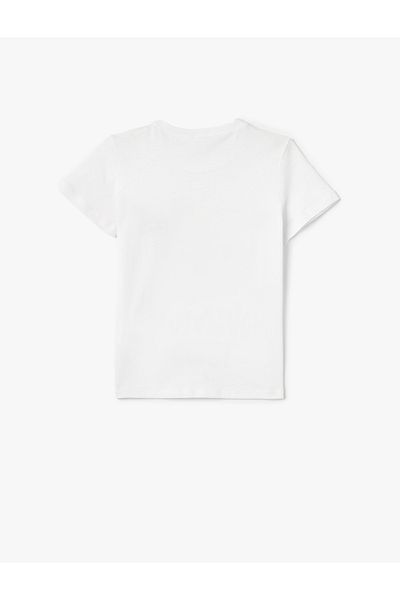 Koton Tricou cu tema de vară, cu mânecă scurtă, cu decolteu