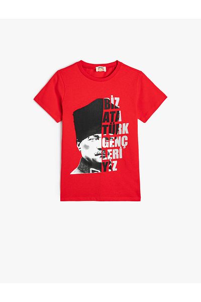 Koton Ataturk T-Shirt Short Sleeve Crew Neck Cotton
