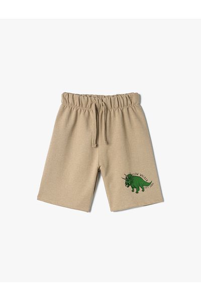 Koton Shorts Tie Waist with Dinosaur Print Detail