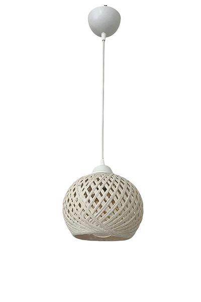 CONANA Pendant Lamp Rope Ball Chandelier 20cm Head (70cm Cable) Ecru