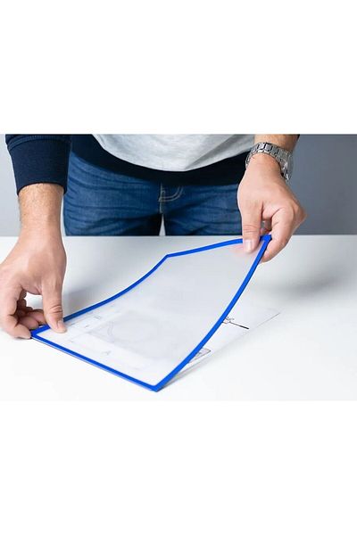 Hdg 1Pc Magnetic Fireplace Magnetic Document Holder Clear Magnet Fireplace File 30X42Cm - Blue Edge