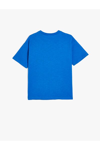 Koton Kurzärmliges T-Shirt mit Basketball-Aufdruck – Rundhals