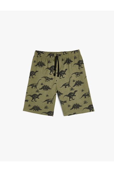 Koton Shorts Tie Waist Dinosaur Printed Cotton