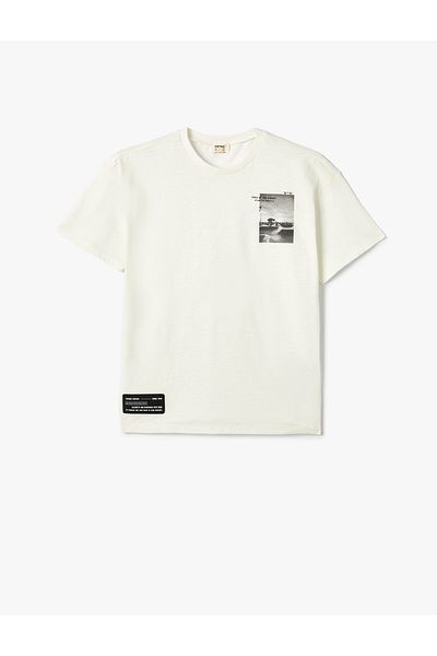 Koton T-Shirt Photo Printed με κοντό μανίκι, βαμβακερό λαιμόκοψη