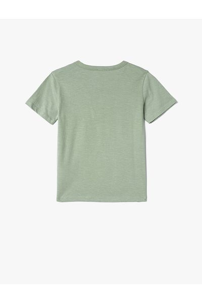 Koton Basic T-Shirt Round Neck Short Sleeve Button-Up Cotton