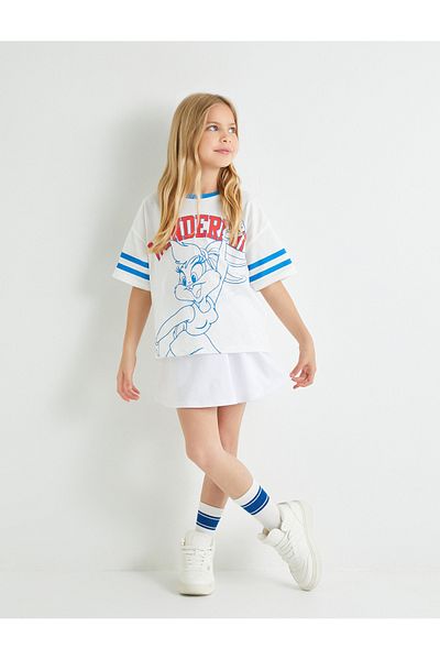 Koton Lola Bunny Licensed Cotton Sports T-Shirt - Short Sleeve, Crew Neck