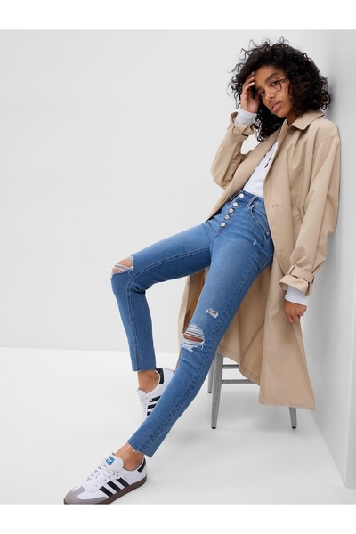 GAP Kadın Mavi High Rise Washwell™ Jegging Pantolon