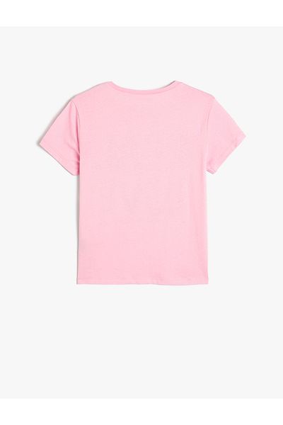 Koton Kurzarm-T-Shirt aus Baumwolle – Rundhalsausschnitt, Slogan-Aufdruck