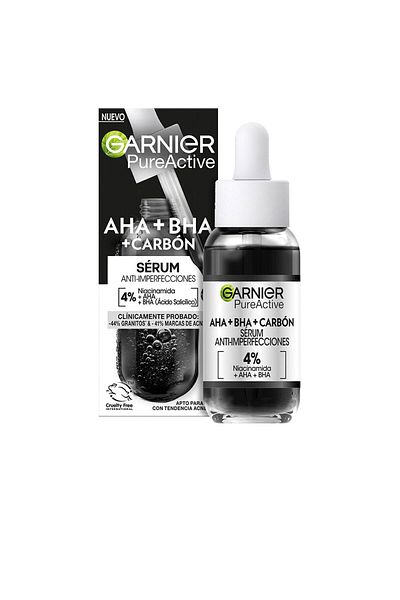 Garnier Pure Active Aha + Bha + Carbón Sérum Anti-imperfecciones 30 ml