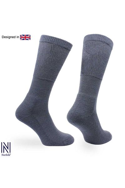 NORFOLK Morgan Stretch Grey Wool - Изключително широк чорап с дължина до коляното