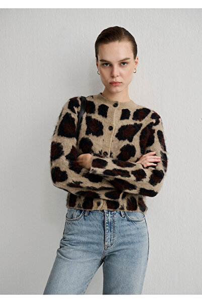 Mavi Leopar Baskılı Hırka Regular Fit / Normal Kesim 1710612-88691