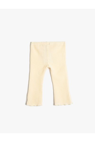 Koton Spanish Leg Ribbed Elastic Waist Leggings