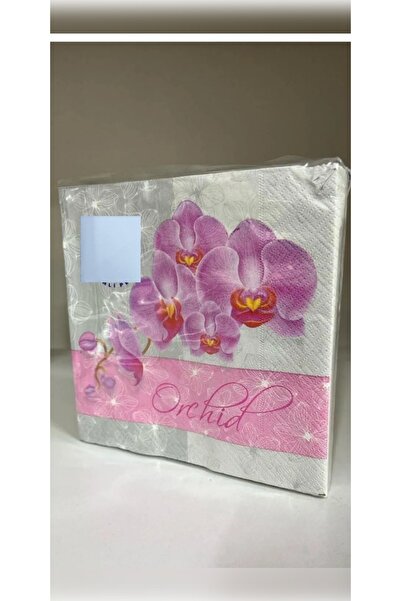 Ambalaj Evi منديل ملون منقوش بالأوركيد 33x33 20 منديل أوركيد