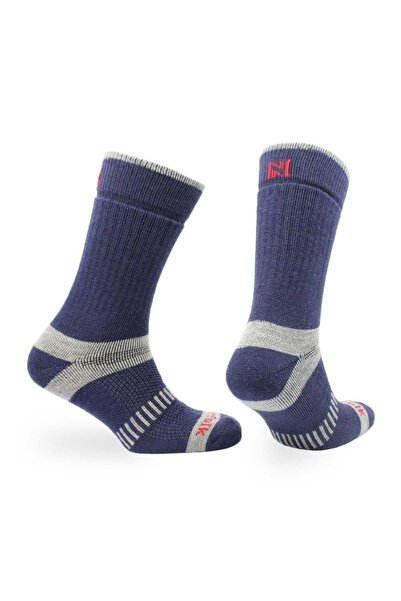 NORFOLK Чорапи за туризъм от мериносова вълна VOYAGER Ultimate, напълно омекотени, тъмносини