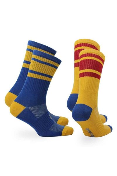 NORFOLK Retro Casual Socks (80% Cotton) Style Reflective 2 Pack Blue