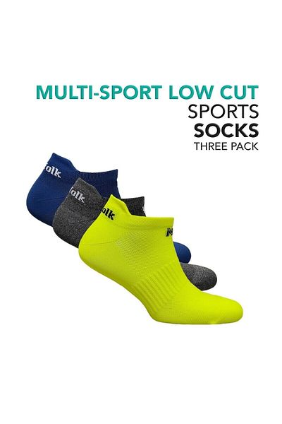 NORFOLK Чорапи Izzy Multi-sport Ultra Light, 3 броя - ниски, жълти/сиви/тъмносини