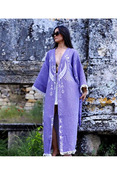 Elif Towels قفطان كيمونو بتصميم خاص بلون أرجواني