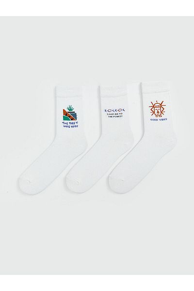 LC Waikiki Ανδρικές κάλτσες με στάμπα LCWK 3 τεμαχίων