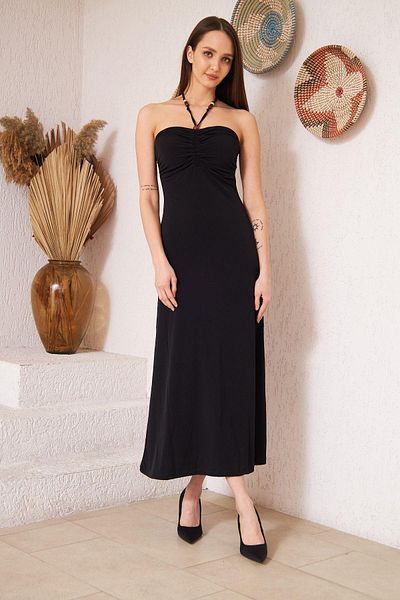 Darlin Moda Γυναικείο Μαύρο Στράπλες Φόρεμα Bodycon Dm1006