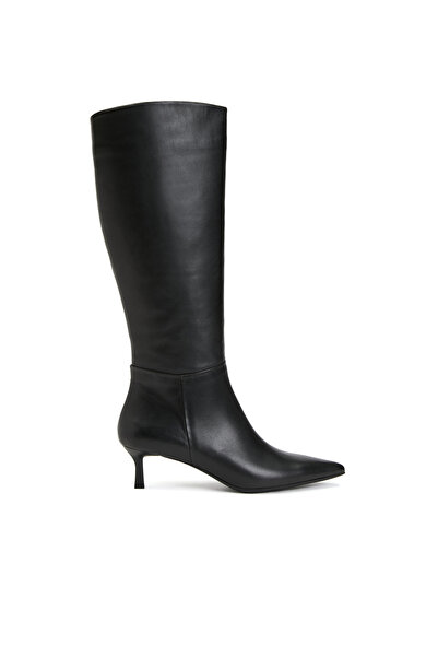 Dıvarese Siyah Kadın Deri Çizme