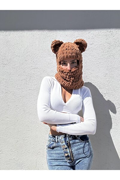 BUBOI KNIT قناع تيدي بير - قناع ثلج بلون قارب بالاكلافا