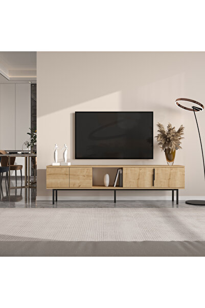 MERT SERT MOBİLYA Ramsey 180cm Tv Sehpası, Tv Ünitesi, Metal Ayaklı