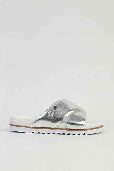 Pierre Cardin Pck-5039 Model Silver Women's Leather Slippers