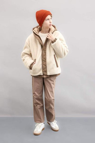 DeFacto Boy's Inflatable Coat - Windproof, Hood, Zipper and Pocket C6620A824Wn