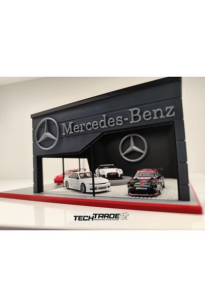Tech Trade مرسيدس بنز Diecast Showroom Garage Diorama بمقياس 1:64