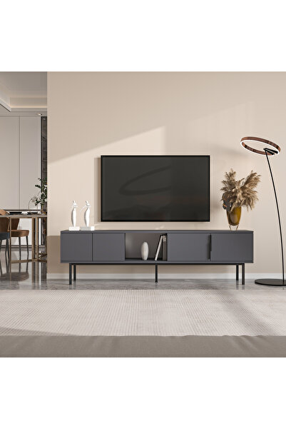 MERT SERT MOBİLYA Ramsey 180cm Tv Sehpası, Tv Ünitesi, Metal Ayaklı