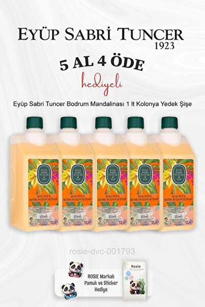 Eyüp Sabri Tuncer Bodrum Mandalinası 1 lt Kolonya Yedek Şişe 5 Al 4 Öde ve Ro...