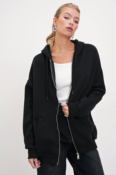 HAKKE Ζακέτα με κουκούλα φλις τσέπης