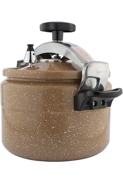 ALSAIF Aluminium Granite Pressure Cooker 5 Liter Brown