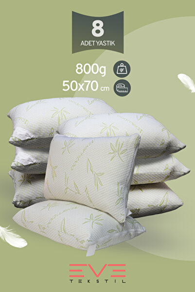 Eve Tekstil 8 bucăți din seria Bamboo, cu fermoar, pernă din fibră de silicon...