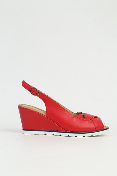 Pierre Cardin Red Women's Leather Heeled Shoes Pck-5038