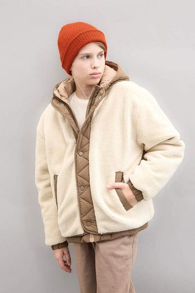 DeFacto Boy's Inflatable Coat - Windproof, Hood, Zipper and Pocket C6620A824Wn