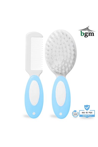 bgm Baby Comb and Brush Set Newborn Blue Soft Hair Brush and Comb