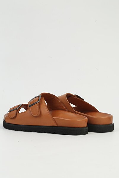 Pierre Cardin Γυναικείες δερμάτινες παντόφλες PCK-5041 Model Tan