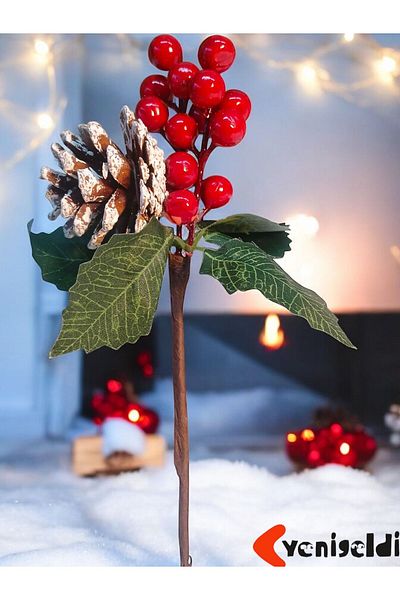 Yenigeldi 4 Pieces 22 cm Handmade Leafy Cone Lad Kokina and Leafy Christmas Ornament Ornament Deco T1144