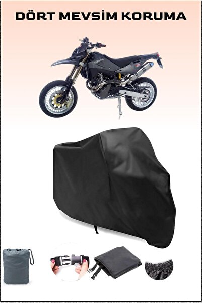 Breen Black Husqvarna Sm 610 Compatible Motorcycle Tarpaulin, Engine Cover