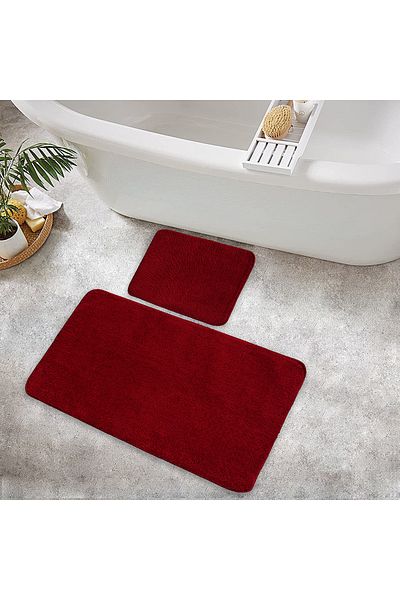 Moda Dekor Χαλάκι μπάνιου Maxiform Claret Red 50x80 2 τεμαχίων