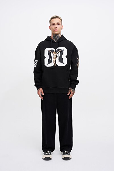 Machinist Ανδρικό 88 Jesus printed oversize μαύρο φούτερ