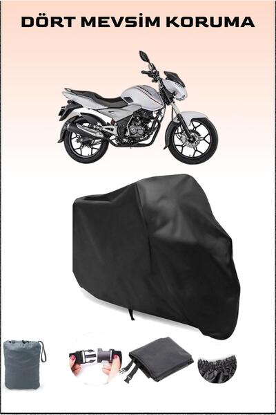 Breen Black Bajaj Discover 125 Compatible Motorcycle Tarpaulin, Engine Cover