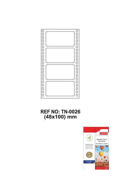 Tanex Tn-0026 Ετικέτα συνεχούς μορφής 48x100mm