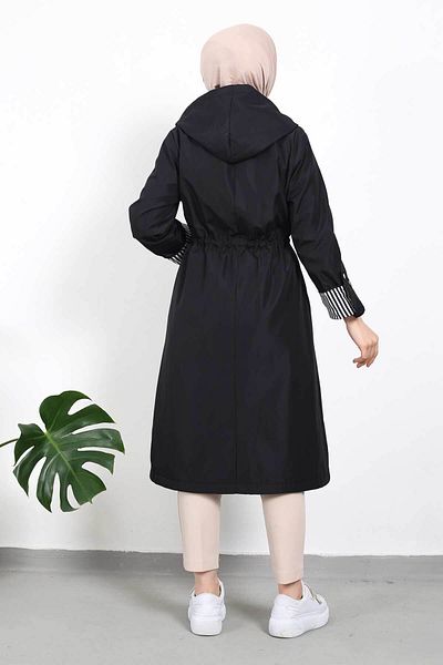 İmajButik Καμπαρντίνα με μαύρη μέση με κουκούλα Hijab